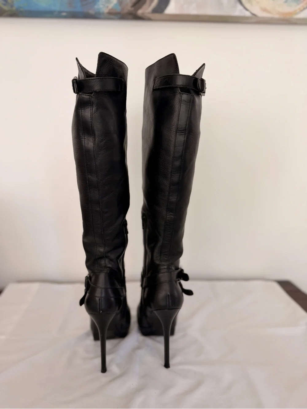 BCBGeneration Black Over-the-Knee Leather Boots